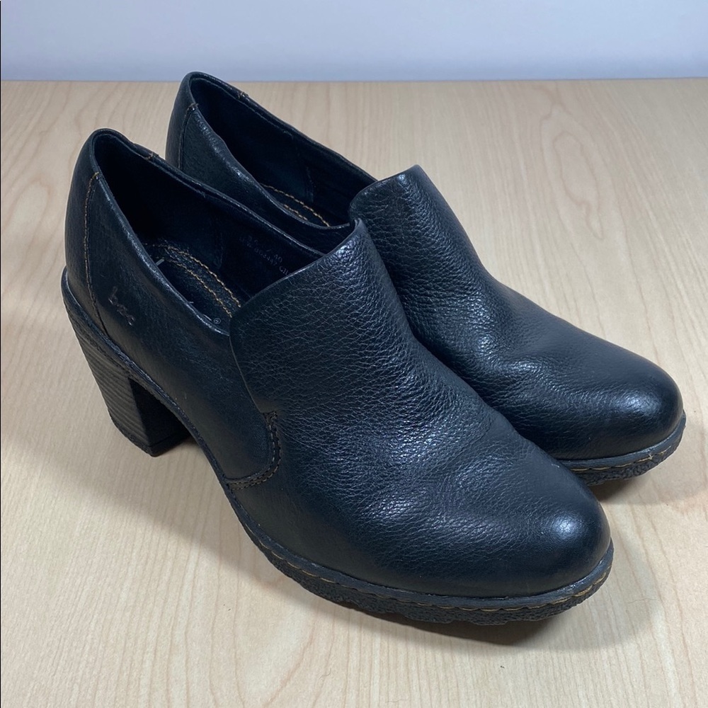boc Black Heeled Boots with Chunky Heel